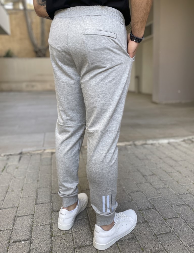 Dynamo ανδρική γκρι φόρμα με λάστιχο και τύπωμα στο πλάι AS417 φωτογραφία